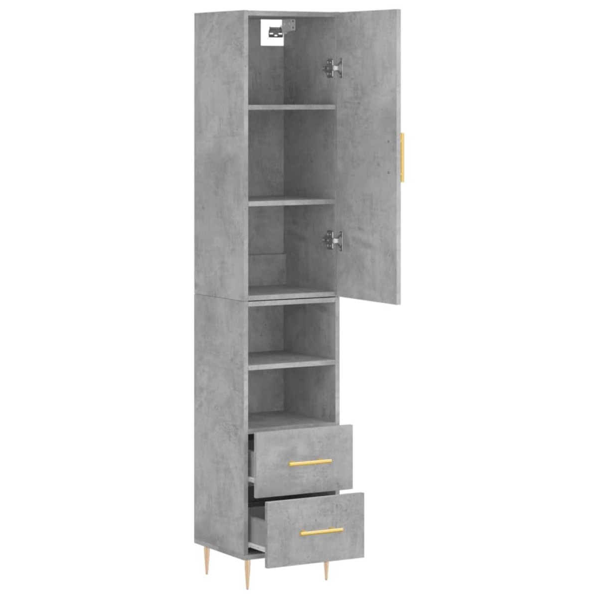 vidaXL Ντουλάπι Γκρι Σκυροδέματος 34,5x34x180 εκ. Επεξεργασμένο Ξύλο