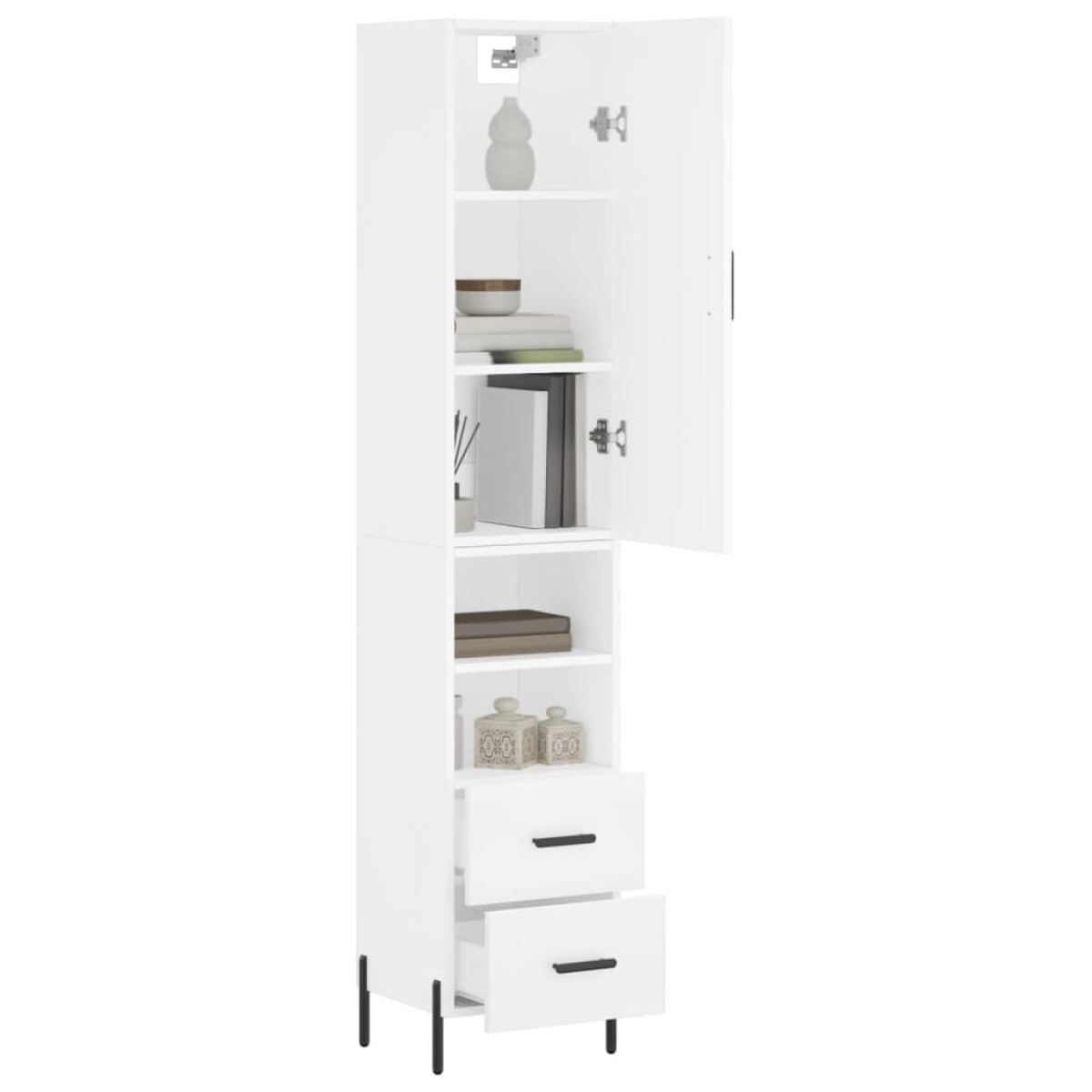 vidaXL Ντουλάπι Λευκός 34,5 x 34 x 180 εκ. από Επεξεργασμένο Ξύλο
