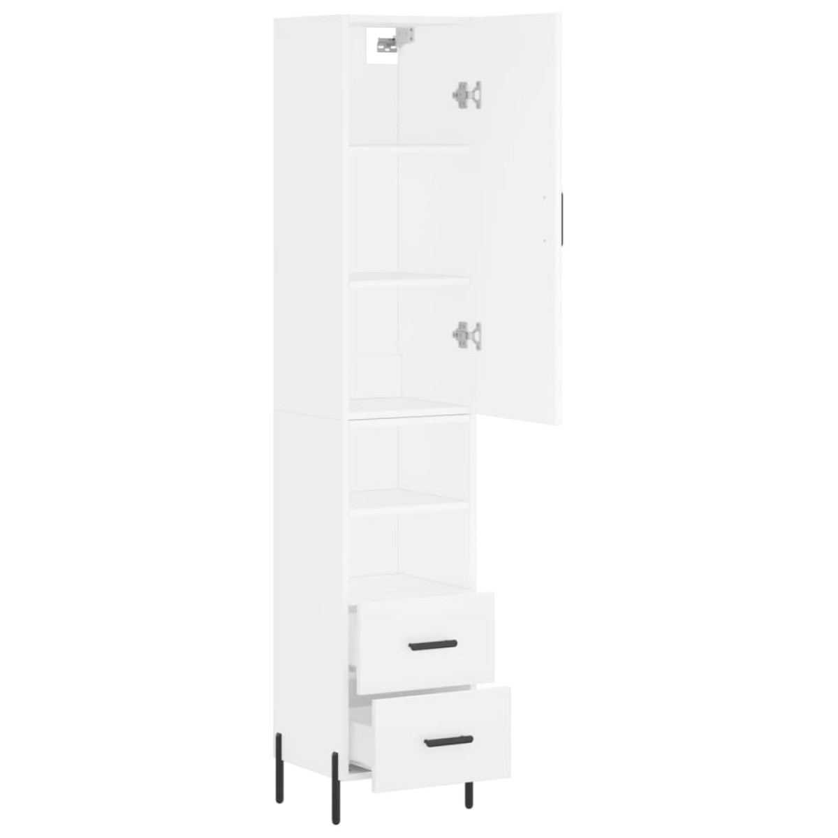 vidaXL Ντουλάπι Λευκός 34,5 x 34 x 180 εκ. από Επεξεργασμένο Ξύλο