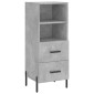 vidaXL Ντουλάπι Γκρι Σκυροδέματος 34,5x34x180 εκ. Επεξεργασμένο Ξύλο