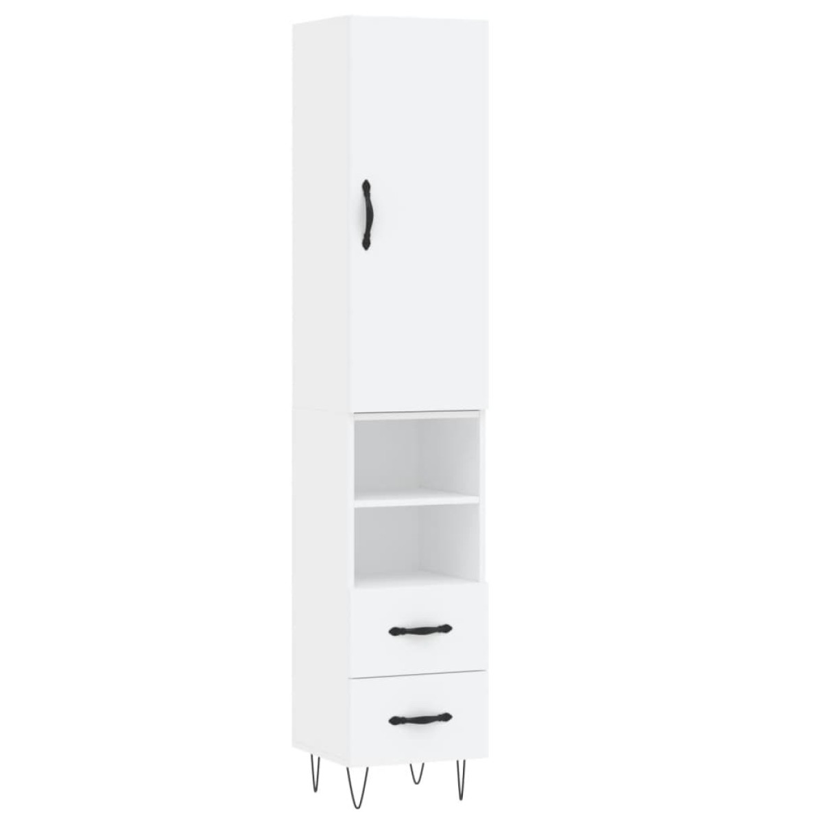 vidaXL Ντουλάπι Λευκός 34,5 x 34 x 180 εκ. από Επεξεργασμένο Ξύλο