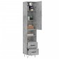 vidaXL Ντουλάπι Γκρι Σκυροδέματος 34,5x34x180 εκ. Επεξεργασμένο Ξύλο