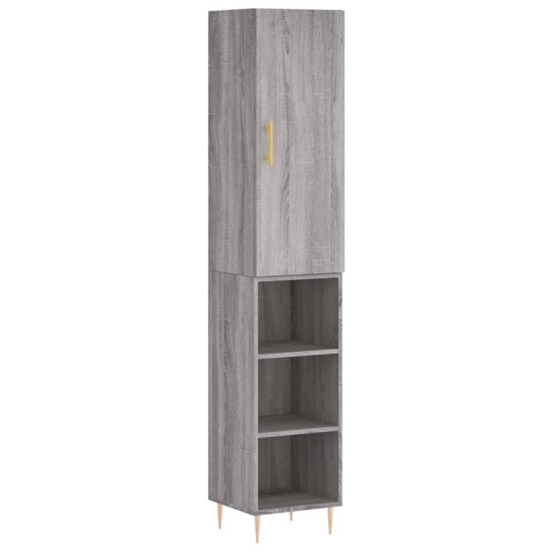 vidaXL Μπουφές Sonoma Γκρι 34,5 x 34 x 180 εκ. από Επεξεργασμένο Ξύλο