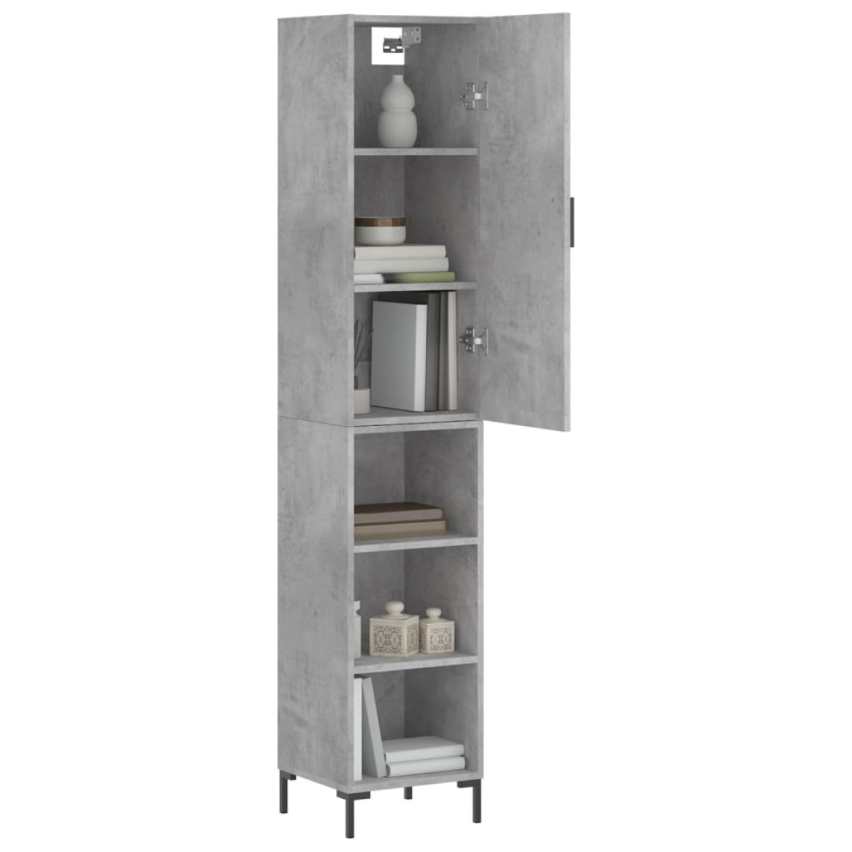 vidaXL Ντουλάπι Γκρι Σκυροδέματος 34,5x34x180 εκ. Επεξεργασμένο Ξύλο