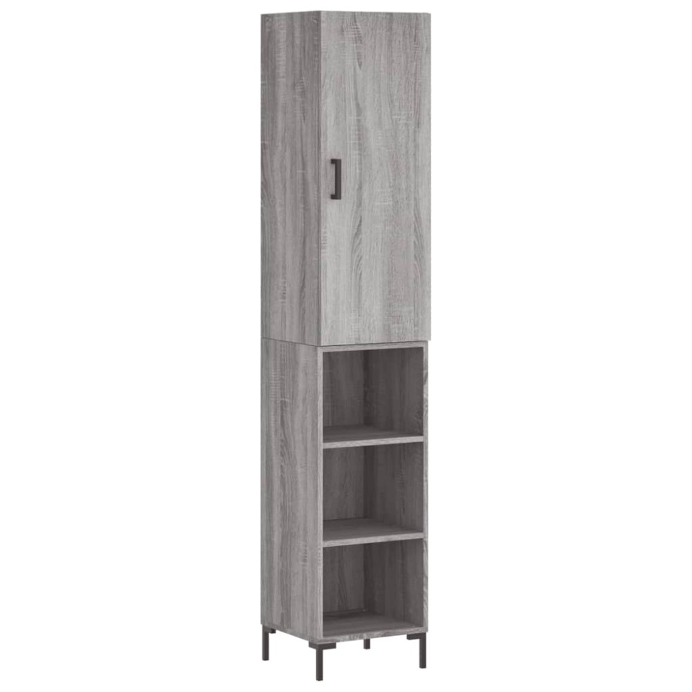vidaXL Μπουφές Sonoma Γκρι 34,5 x 34 x 180 εκ. από Επεξεργασμένο Ξύλο