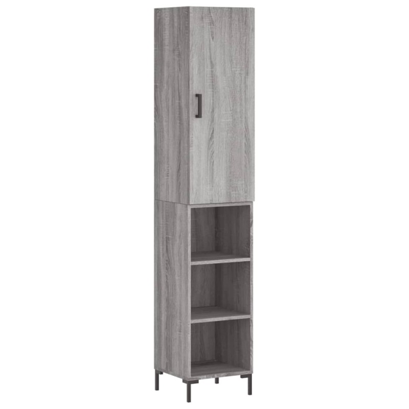 vidaXL Μπουφές Sonoma Γκρι 34,5 x 34 x 180 εκ. από Επεξεργασμένο Ξύλο