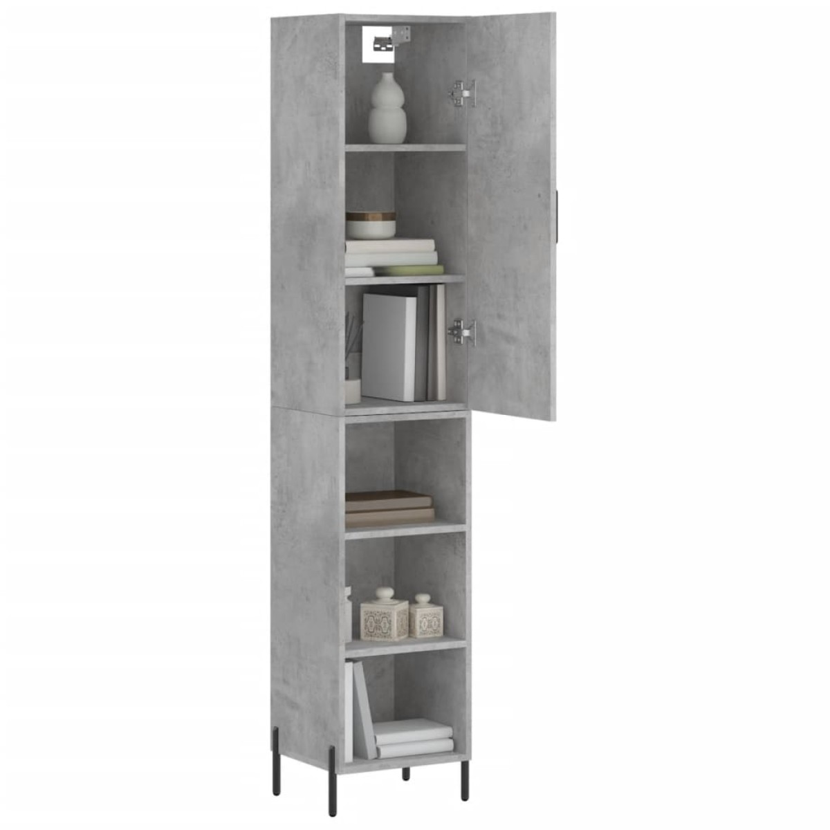 vidaXL Ντουλάπι Γκρι Σκυροδέματος 34,5x34x180 εκ. Επεξεργασμένο Ξύλο