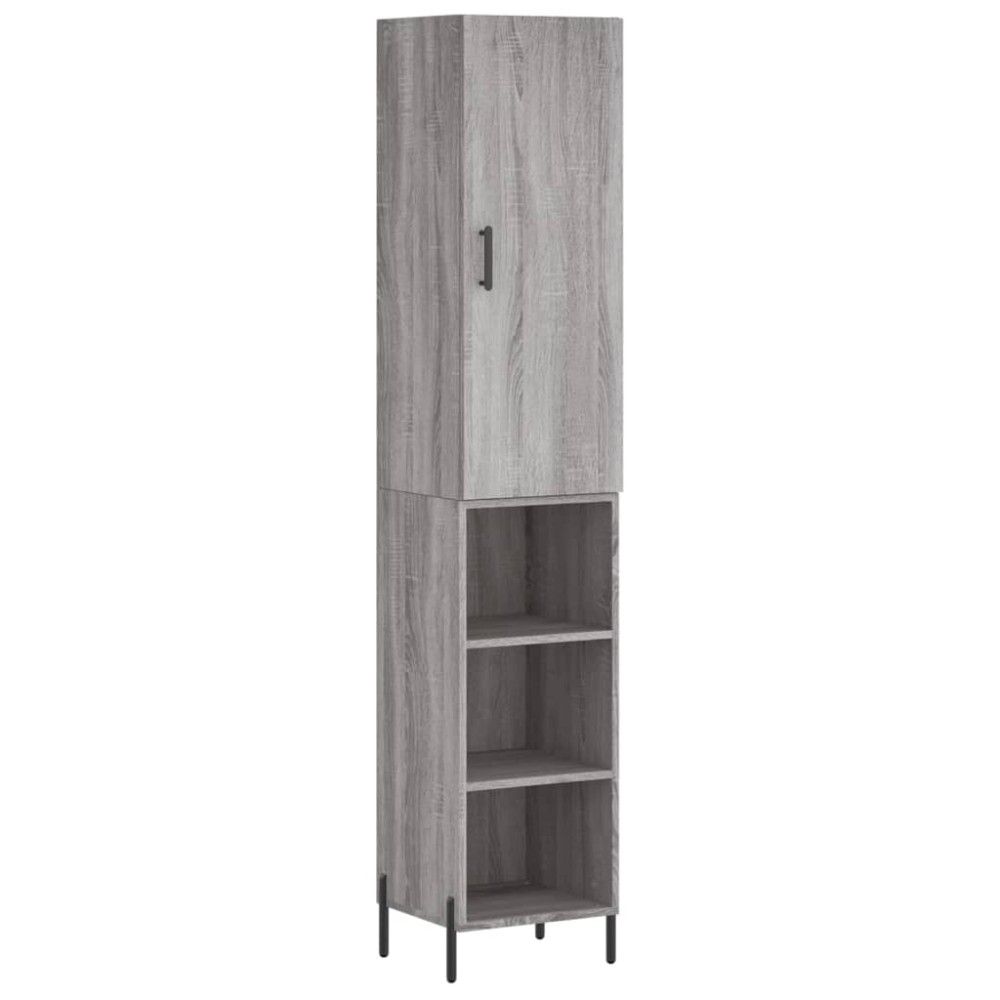 vidaXL Μπουφές Sonoma Γκρι 34,5 x 34 x 180 εκ. από Επεξεργασμένο Ξύλο