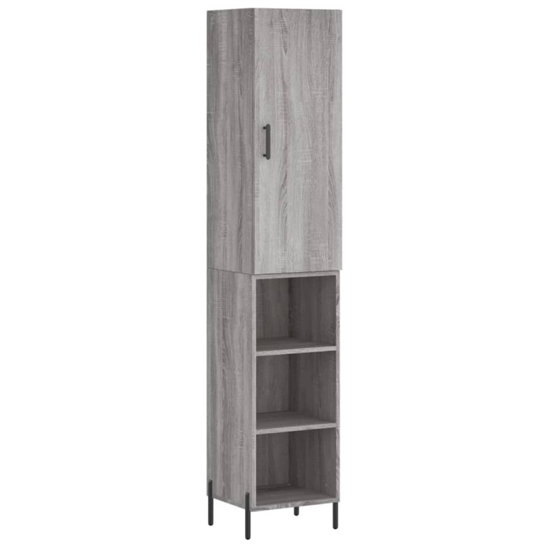 vidaXL Μπουφές Sonoma Γκρι 34,5 x 34 x 180 εκ. από Επεξεργασμένο Ξύλο