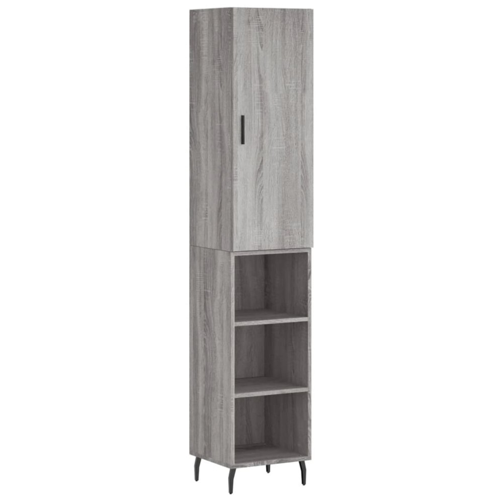 vidaXL Μπουφές Sonoma Γκρι 34,5 x 34 x 180 εκ. από Επεξεργασμένο Ξύλο