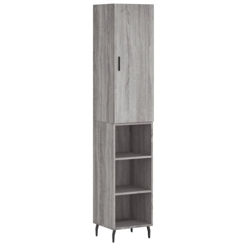 vidaXL Μπουφές Sonoma Γκρι 34,5 x 34 x 180 εκ. από Επεξεργασμένο Ξύλο