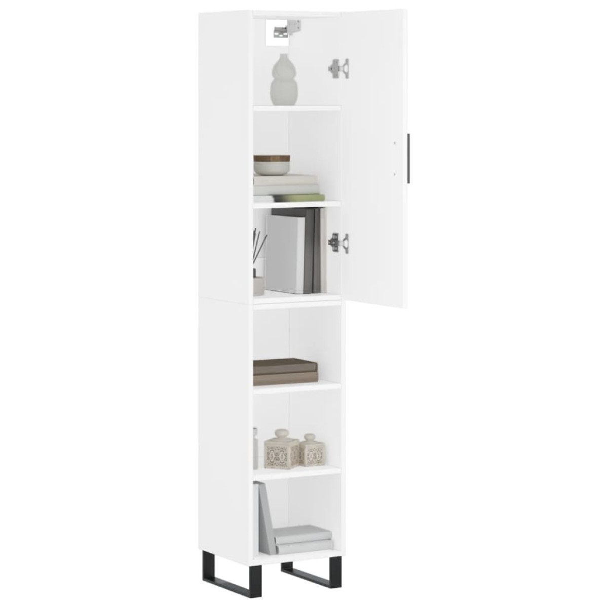 vidaXL Ντουλάπι Λευκός 34,5 x 34 x 180 εκ. από Επεξεργασμένο Ξύλο