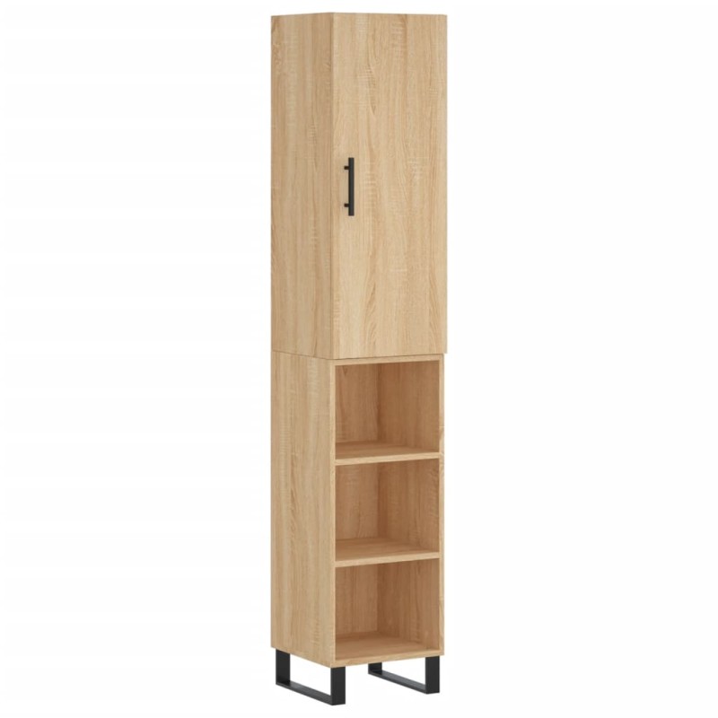 vidaXL Μπουφές Sonoma δρυς 34,5 x 34 x 180 εκ. από Επεξεργασμένο Ξύλο