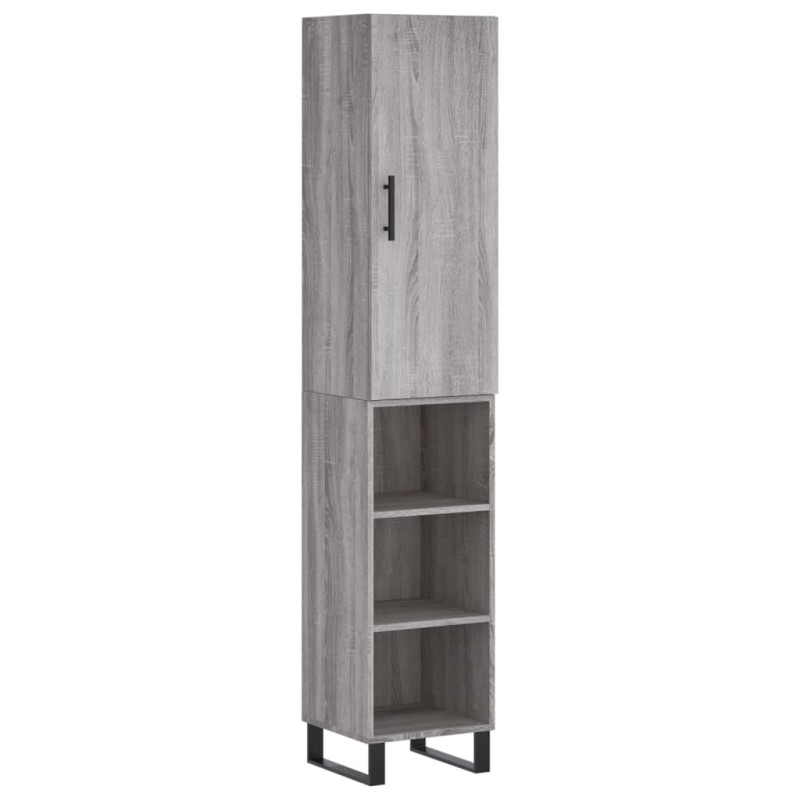 vidaXL Μπουφές Sonoma Γκρι 34,5 x 34 x 180 εκ. από Επεξεργασμένο Ξύλο