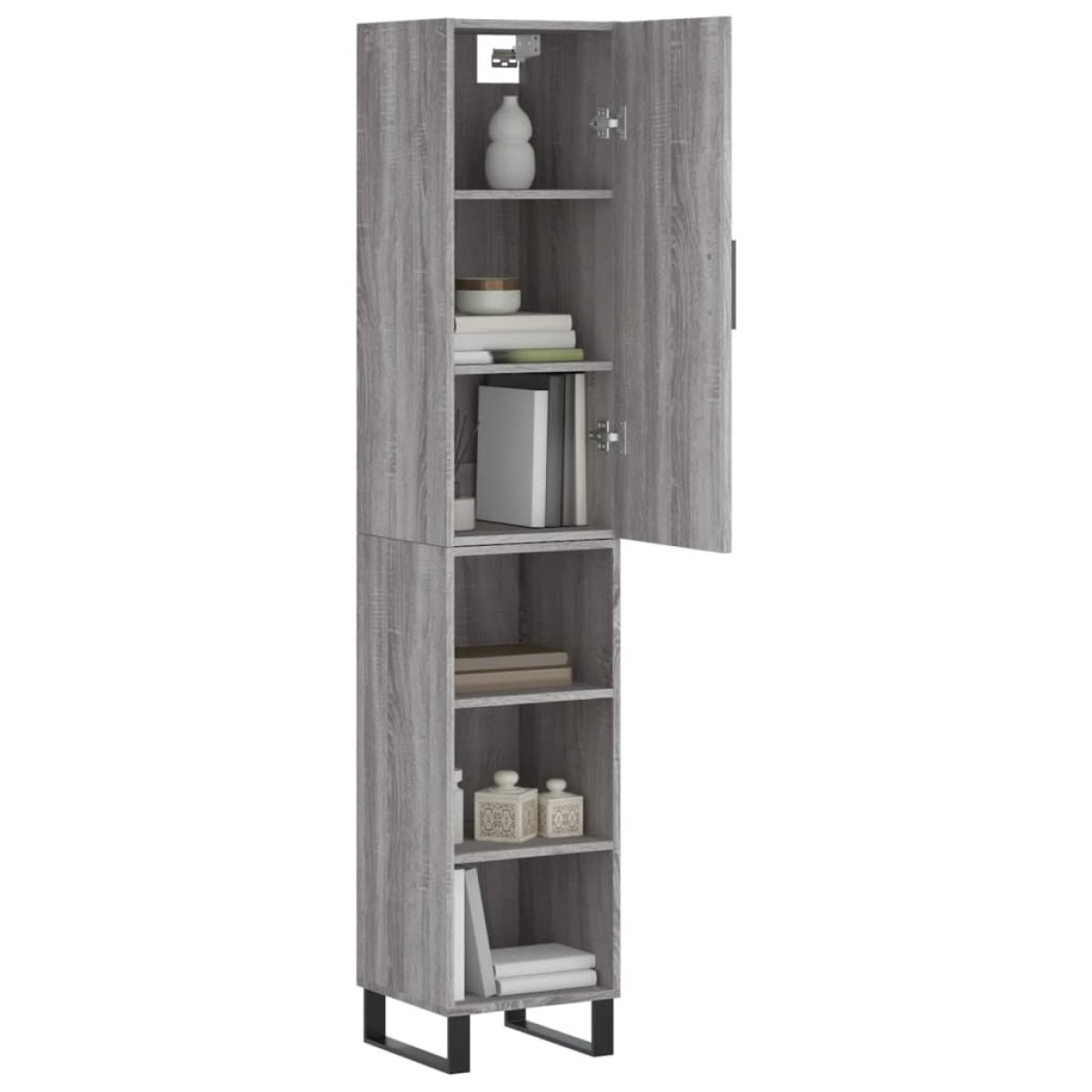 vidaXL Μπουφές Sonoma Γκρι 34,5 x 34 x 180 εκ. από Επεξεργασμένο Ξύλο