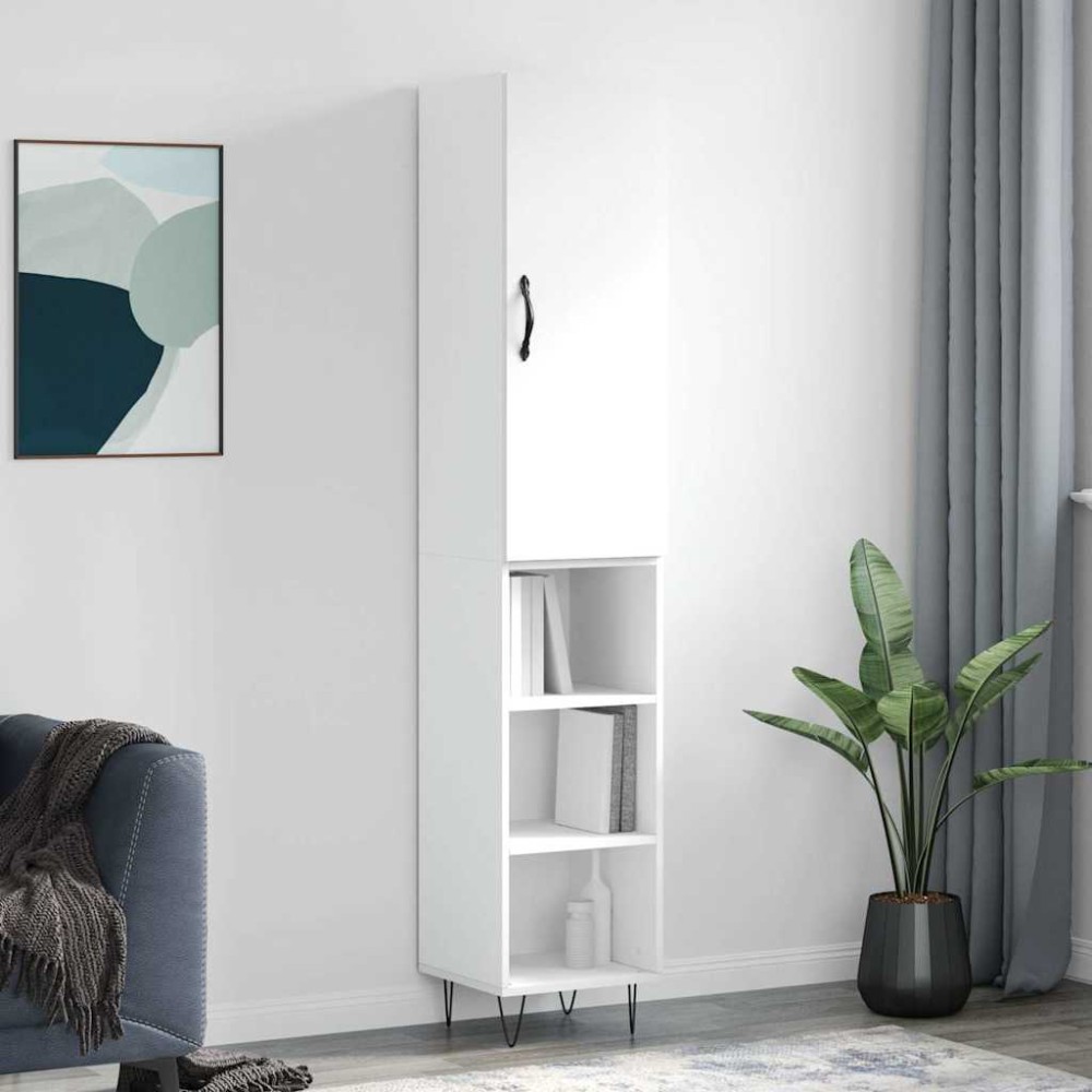 vidaXL Ντουλάπι Λευκό 34,5 x 34 x 180 εκ. από Επεξεργασμένο Ξύλο