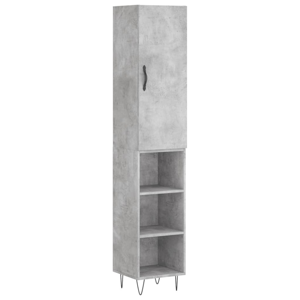 vidaXL Ντουλάπι Γκρι Σκυροδέματος 34,5x34x180 εκ. Επεξεργασμένο Ξύλο