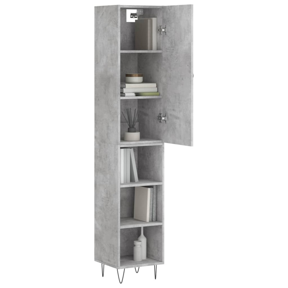 vidaXL Ντουλάπι Γκρι Σκυροδέματος 34,5x34x180 εκ. Επεξεργασμένο Ξύλο