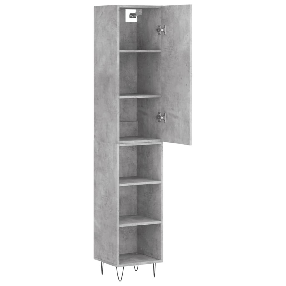 vidaXL Ντουλάπι Γκρι Σκυροδέματος 34,5x34x180 εκ. Επεξεργασμένο Ξύλο