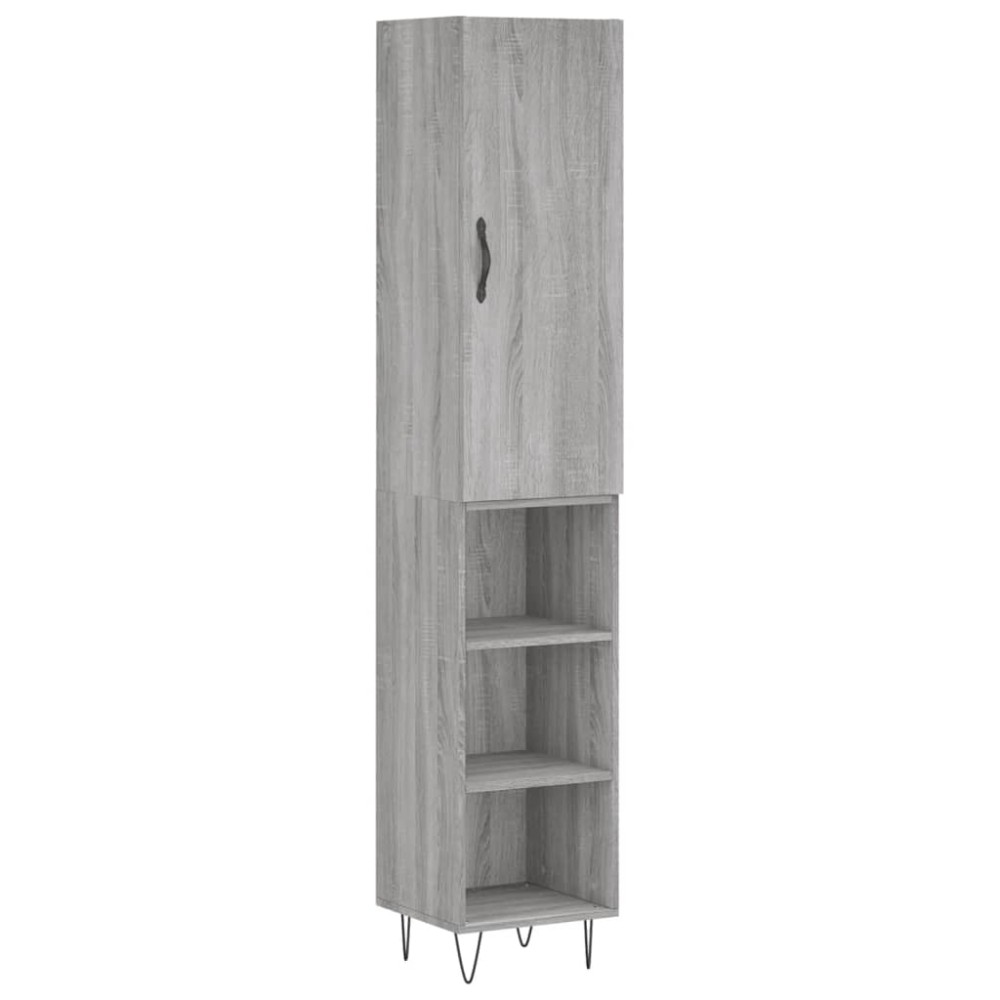 vidaXL Μπουφές Sonoma Γκρι 34,5 x 34 x 180 εκ. από Επεξεργασμένο Ξύλο