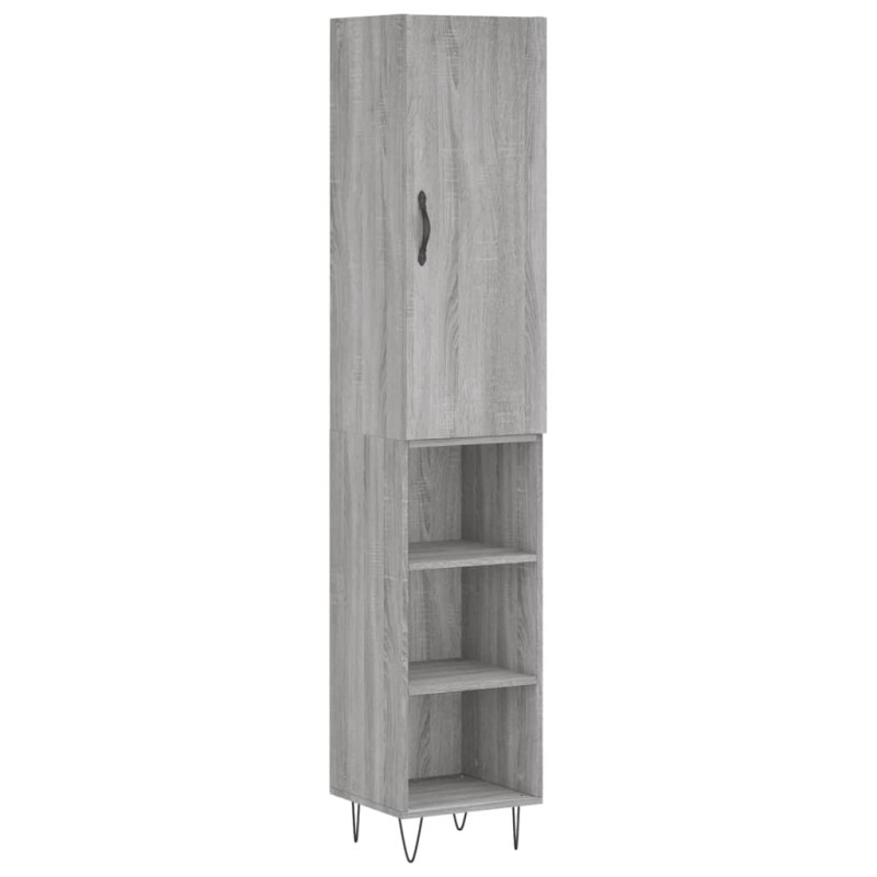 vidaXL Μπουφές Sonoma Γκρι 34,5 x 34 x 180 εκ. από Επεξεργασμένο Ξύλο