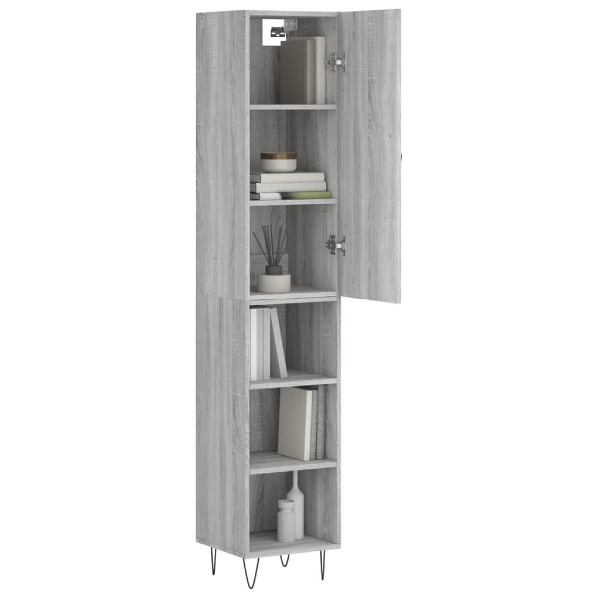 vidaXL Μπουφές Sonoma Γκρι 34,5 x 34 x 180 εκ. από Επεξεργασμένο Ξύλο