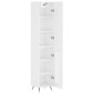 vidaXL Ντουλάπι Γυαλ. Λευκό 34,5 x 34 x 180 εκ. από Επεξεργασμένο Ξύλο