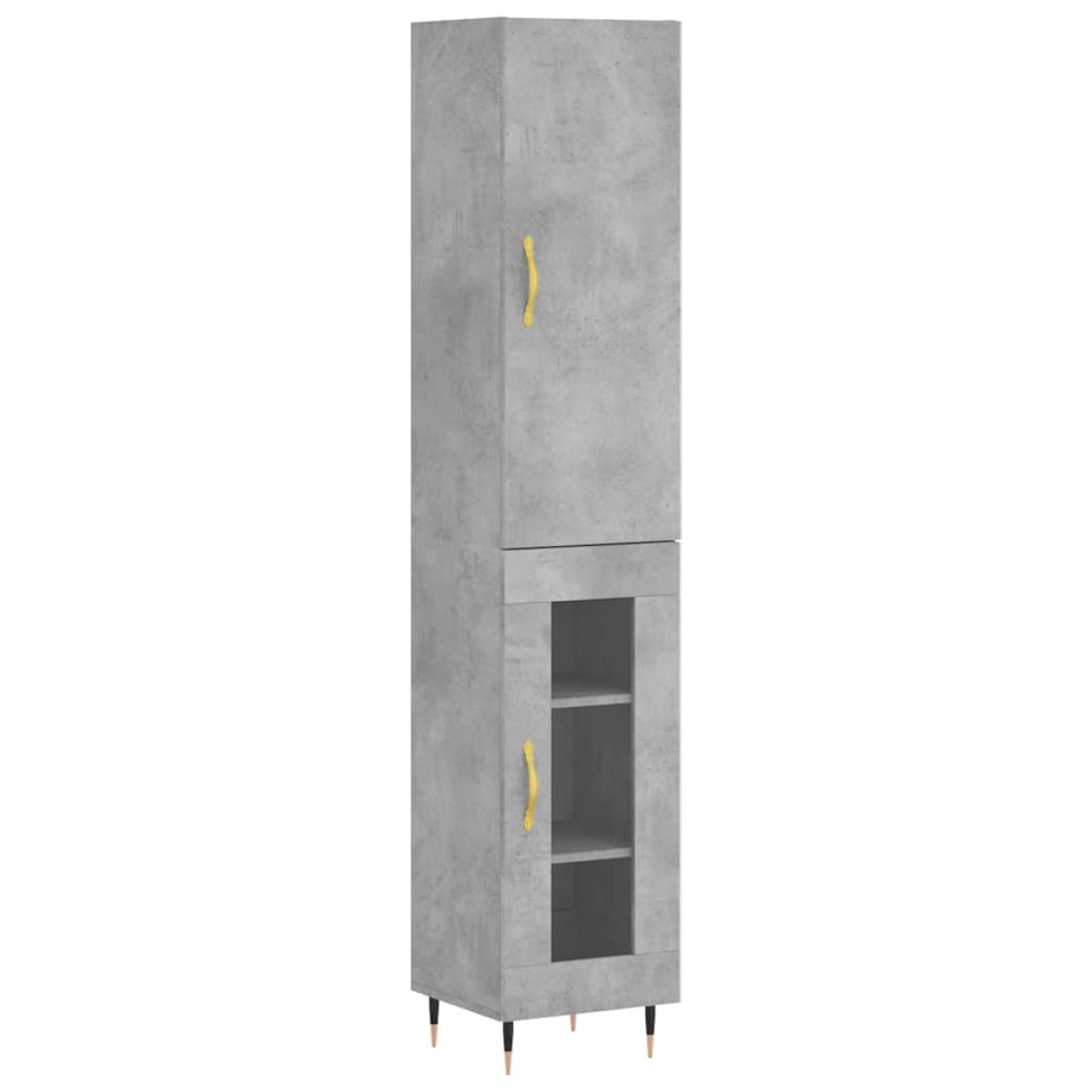 vidaXL Ντουλάπι Γκρι Σκυροδέματος 34,5x34x180 εκ. Επεξεργασμένο Ξύλο