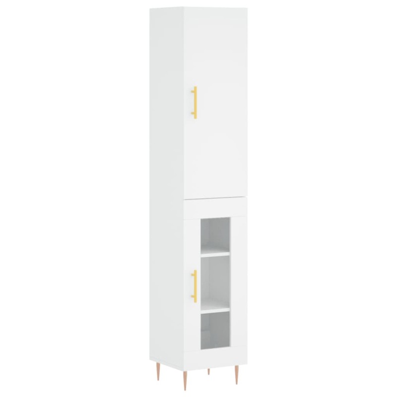 vidaXL Ντουλάπι Λευκό 34,5 x 34 x 180 εκ. από Επεξεργασμένο Ξύλο