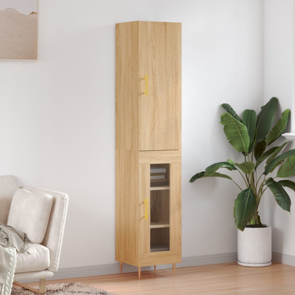 vidaXL Μπουφές Sonoma δρυς 34,5 x 34 x 180 εκ. από Επεξεργασμένο Ξύλο