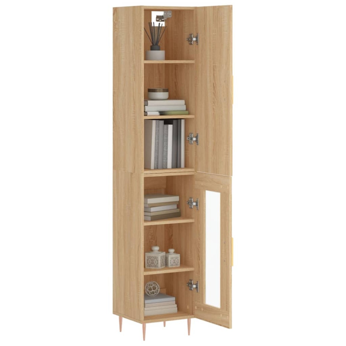vidaXL Μπουφές Sonoma δρυς 34,5 x 34 x 180 εκ. από Επεξεργασμένο Ξύλο