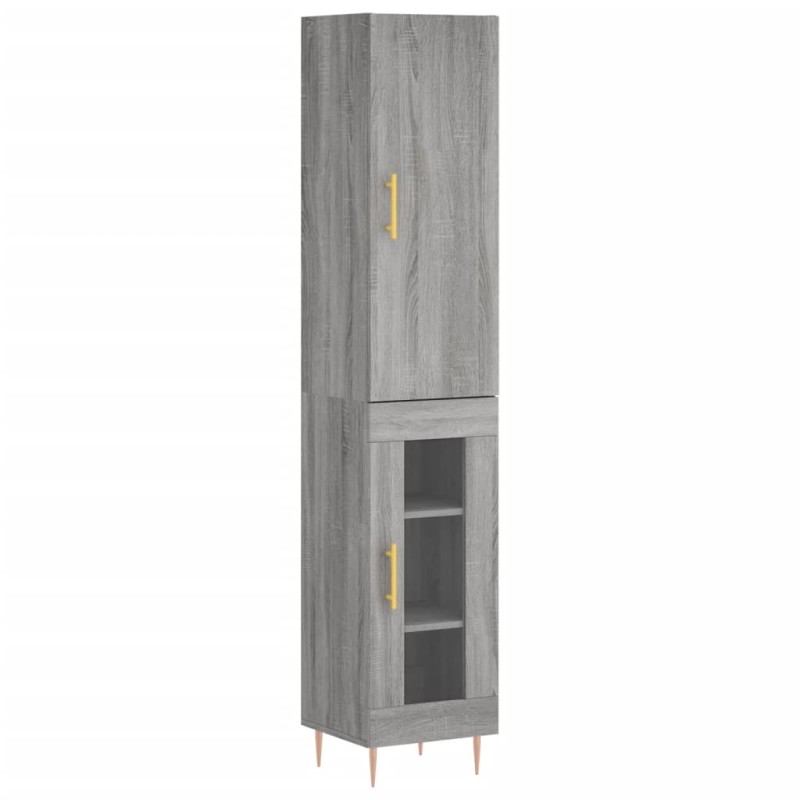 vidaXL Μπουφές Sonoma Γκρι 34,5 x 34 x 180 εκ. από Επεξεργασμένο Ξύλο