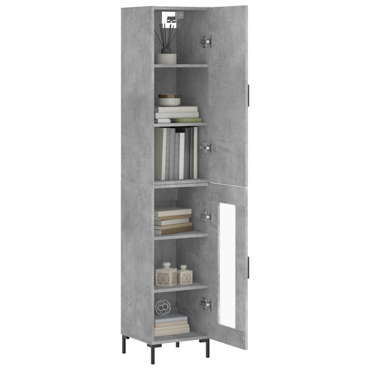 vidaXL Ντουλάπι Γκρι Σκυροδέματος 34,5x34x180 εκ. Επεξεργασμένο Ξύλο