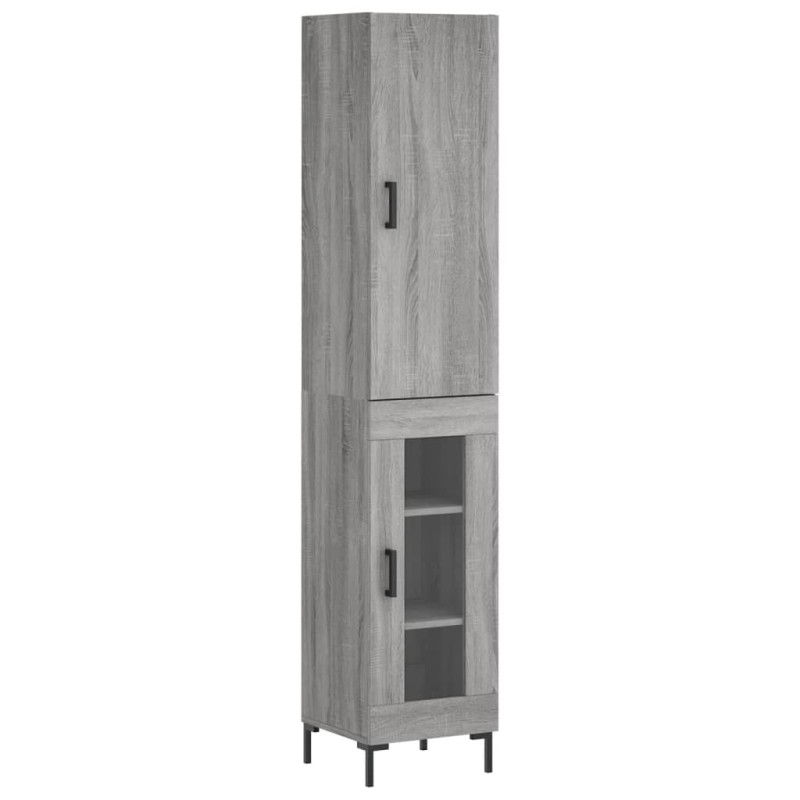 vidaXL Μπουφές Sonoma Γκρι 34,5 x 34 x 180 εκ. από Επεξεργασμένο Ξύλο