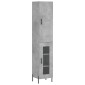 vidaXL Ντουλάπι Γκρι Σκυροδέματος 34,5x34x180 εκ. Επεξεργασμένο Ξύλο