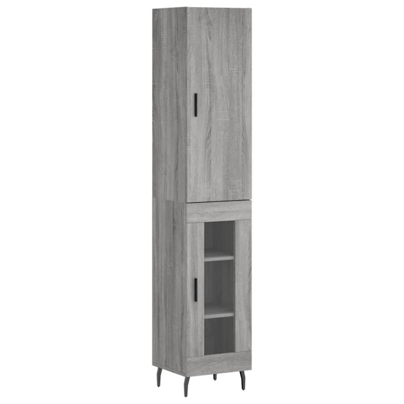 vidaXL Μπουφές Sonoma Γκρι 34,5 x 34 x 180 εκ. από Επεξεργασμένο Ξύλο