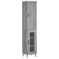 vidaXL Μπουφές Sonoma Γκρι 34,5 x 34 x 180 εκ. από Επεξεργασμένο Ξύλο