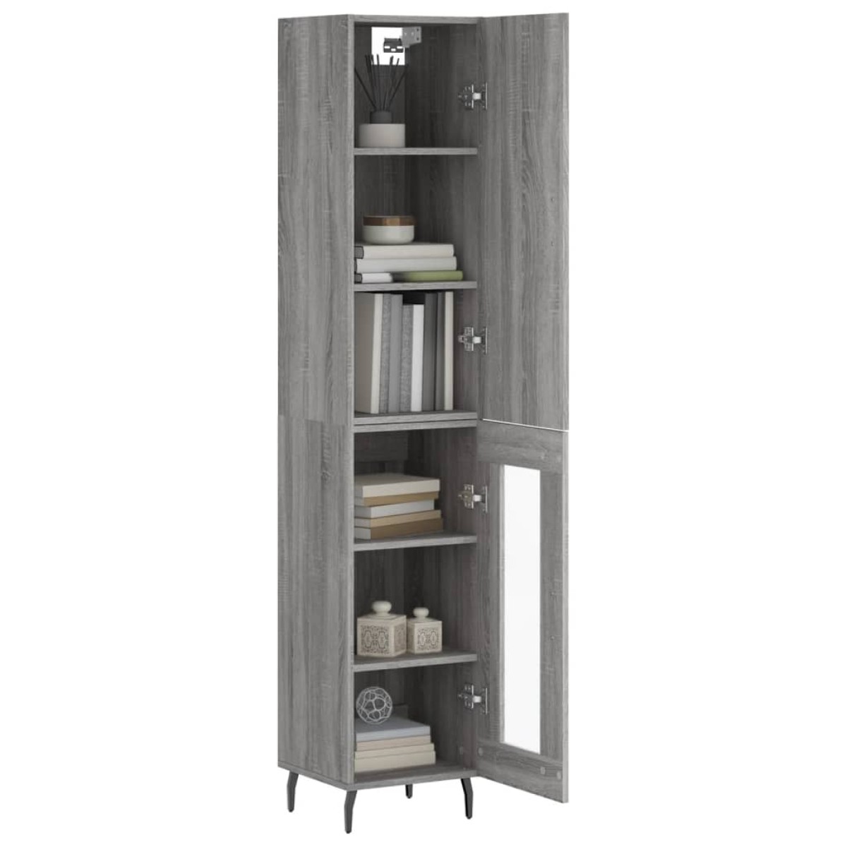 vidaXL Μπουφές Sonoma Γκρι 34,5 x 34 x 180 εκ. από Επεξεργασμένο Ξύλο
