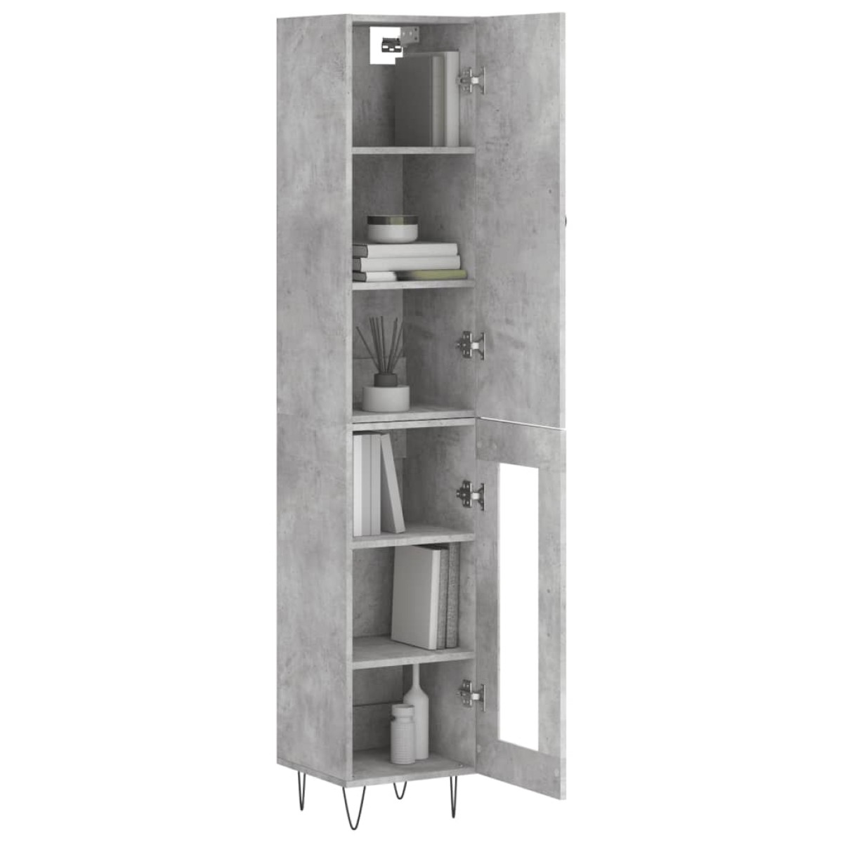 vidaXL Ντουλάπι Γκρι Σκυροδέματος 34,5x34x180 εκ. Επεξεργασμένο Ξύλο