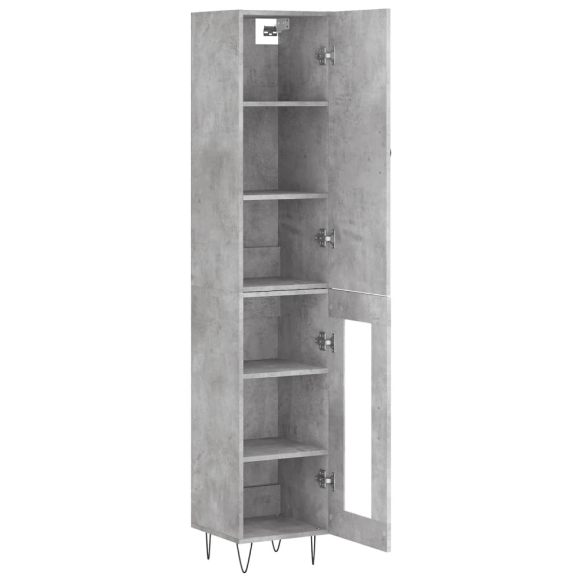 vidaXL Ντουλάπι Γκρι Σκυροδέματος 34,5x34x180 εκ. Επεξεργασμένο Ξύλο