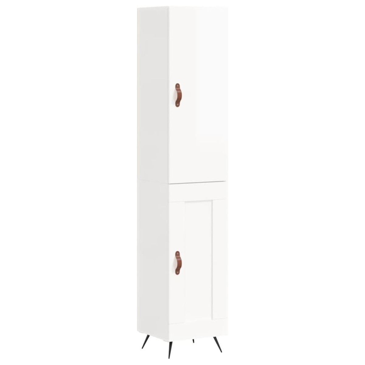 vidaXL Ντουλάπι Γυαλ. Λευκό 34,5 x 34 x 180 εκ. από Επεξεργασμένο Ξύλο