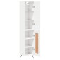 vidaXL Ντουλάπι Γυαλ. Λευκό 34,5 x 34 x 180 εκ. από Επεξεργασμένο Ξύλο