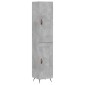 vidaXL Ντουλάπι Γκρι Σκυροδέματος 34,5x34x180 εκ. Επεξεργασμένο Ξύλο
