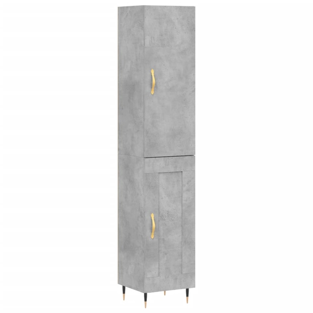 vidaXL Ντουλάπι Γκρι Σκυροδέματος 34,5x34x180 εκ. Επεξεργασμένο Ξύλο