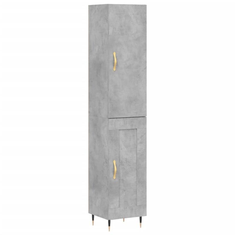 vidaXL Ντουλάπι Γκρι Σκυροδέματος 34,5x34x180 εκ. Επεξεργασμένο Ξύλο