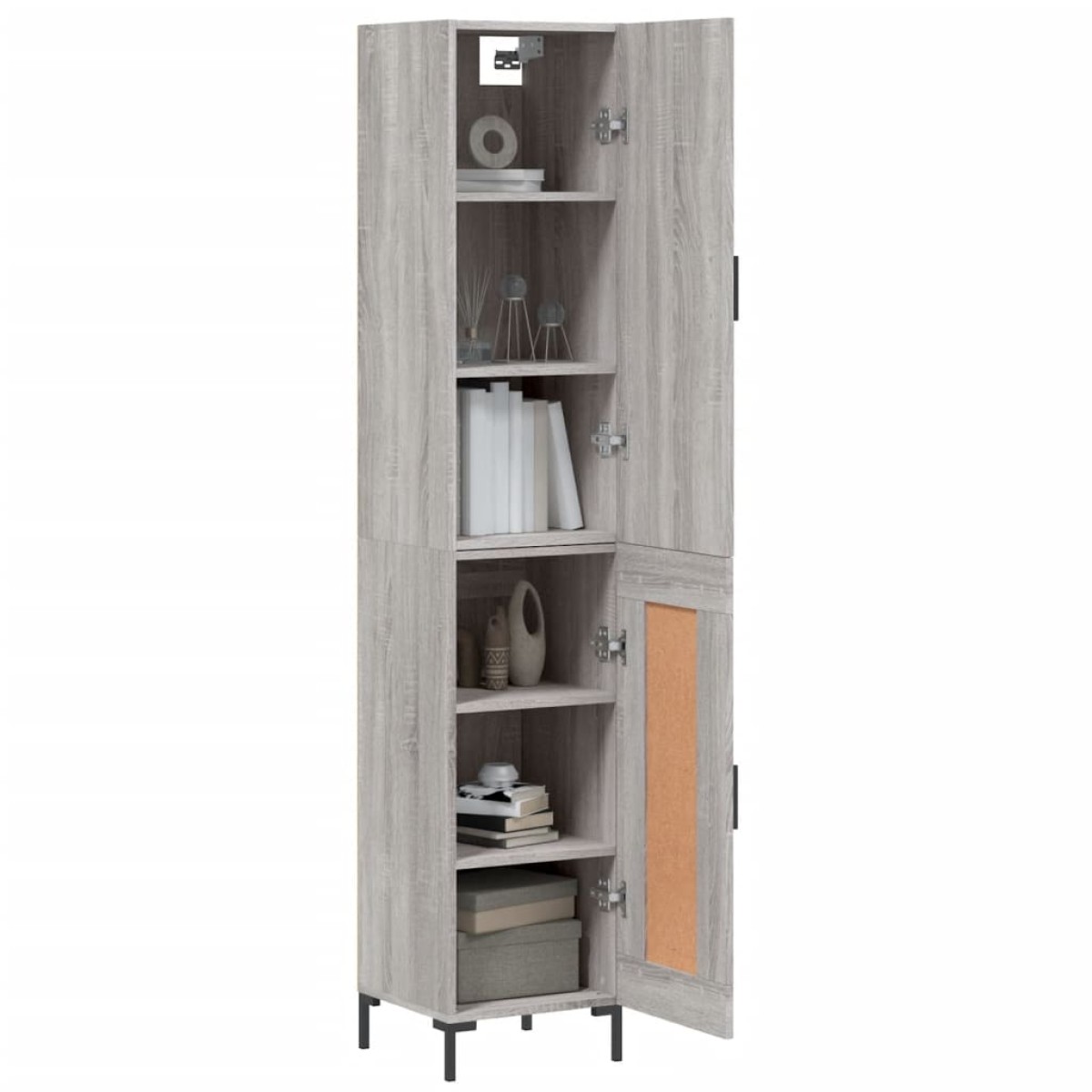vidaXL Μπουφές Sonoma Γκρι 34,5 x 34 x 180 εκ. από Επεξεργασμένο Ξύλο