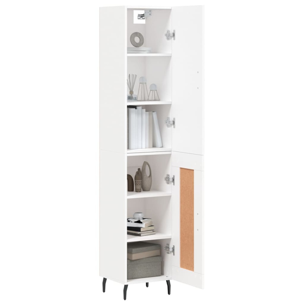 vidaXL Ντουλάπι Λευκός 34,5 x 34 x 180 εκ. από Επεξεργασμένο Ξύλο
