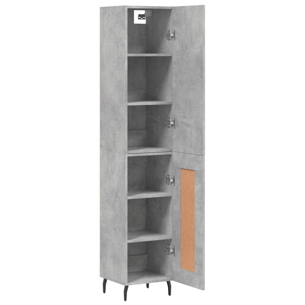 vidaXL Ντουλάπι Γκρι Σκυροδέματος 34,5x34x180 εκ. Επεξεργασμένο Ξύλο