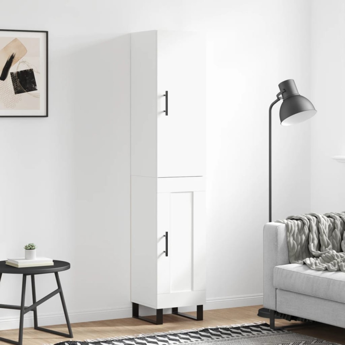 vidaXL Ντουλάπι Λευκός 34,5 x 34 x 180 εκ. από Επεξεργασμένο Ξύλο