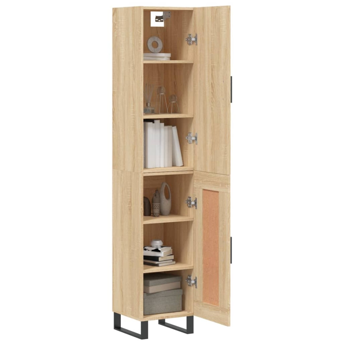 vidaXL Μπουφές Sonoma δρυς 34,5 x 34 x 180 εκ. από Επεξεργασμένο Ξύλο